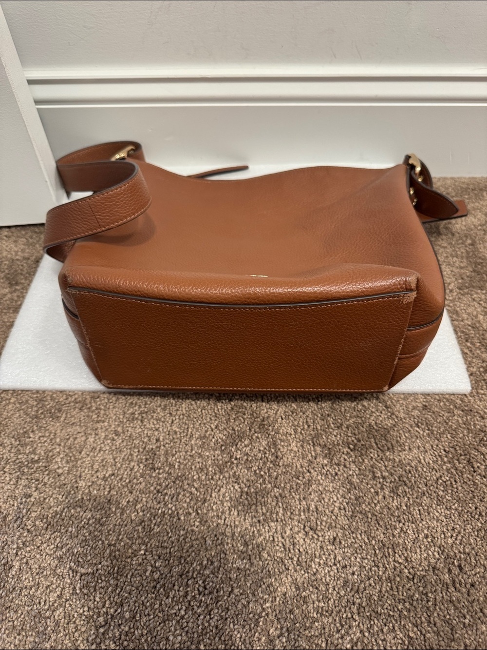 Coach Val Duffle brown pebbled leather shoulder bag purse with hangtag - Picture 5 of 10